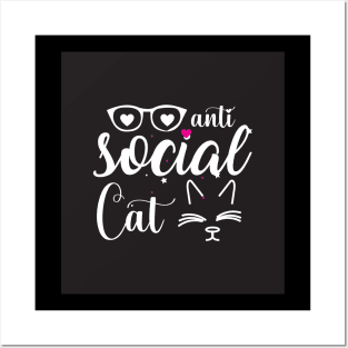 anti social cat Posters and Art